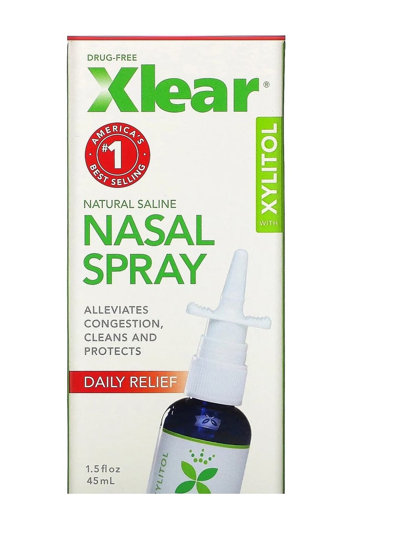 Xlear Saline Nasal Spray  Rapid Relief 1.5 fl oz  45 ml - Image 1