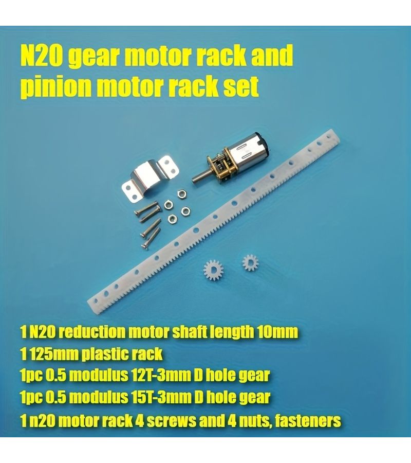 Multicolor N20 Reduction Motor Gear Rack Bracket Screw Nut Set - Image 1