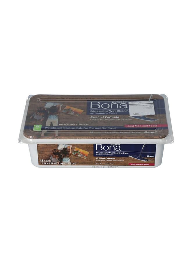 BONA 12-Piece Disposable Wet Cleaning Pads 17 x 5inch - Image 1