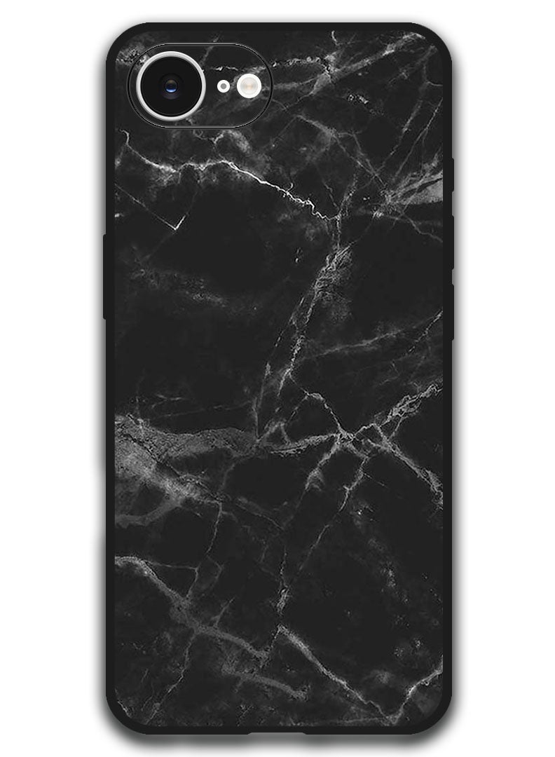 Theodor Case Compatible with Apple iPhone 17e / 16e 6.1 Inch Protection Shockproof Bumper Cover - Black Marble - Image 1
