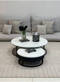 alimforyou 6-piece floor coffee table set, living room coffee tables, modern coffee tables, white color, which is what distinguishes them the most  - Image 2