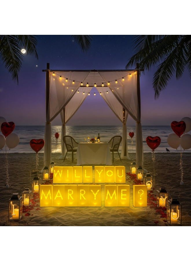 Velsyn Luminary Paper Bags Wedding Proposal Decorations “Will You Marry me?” Light up Letters Sign for Engagement Party, proposals - Image 3