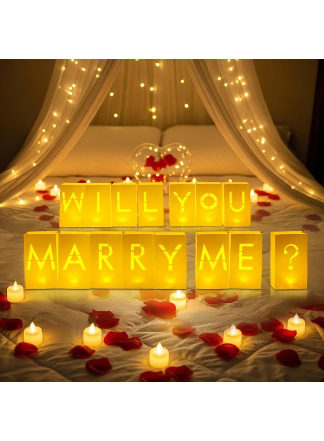 Velsyn Luminary Paper Bags Wedding Proposal Decorations “Will You Marry me?” Light up Letters Sign for Engagement Party, proposals - Image 4