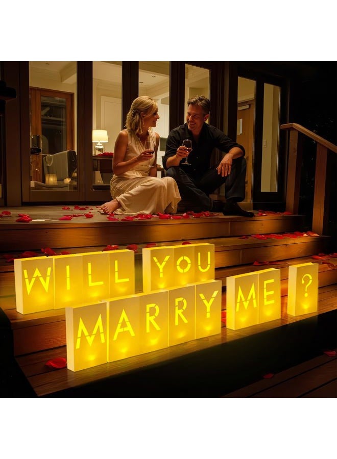 Velsyn Luminary Paper Bags Wedding Proposal Decorations “Will You Marry me?” Light up Letters Sign for Engagement Party, proposals - Image 2