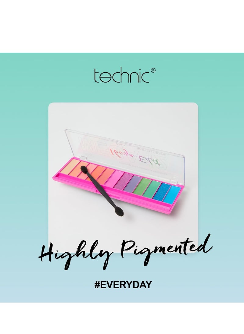 Technic لوحة ظلال العيون Technic Mega - 12 لونًا ملونًا، يدوم طويلاً، سهل الاستخدام وقابل للمزج للحصول على مظهر مثالي من النهار إلى المساء - 18 جرامًا (إيبيزا)  - Image 4