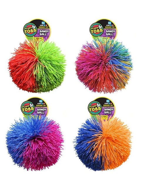 Bandy Ball Rubber String Spike Ball (4 Balls Random Selected Color) 3" Fidget Stress Ball Toy Elastic Fidget Toy Balls Pull Stretch Soft Squishy Sensory Toy Therapy For Kids 10704S