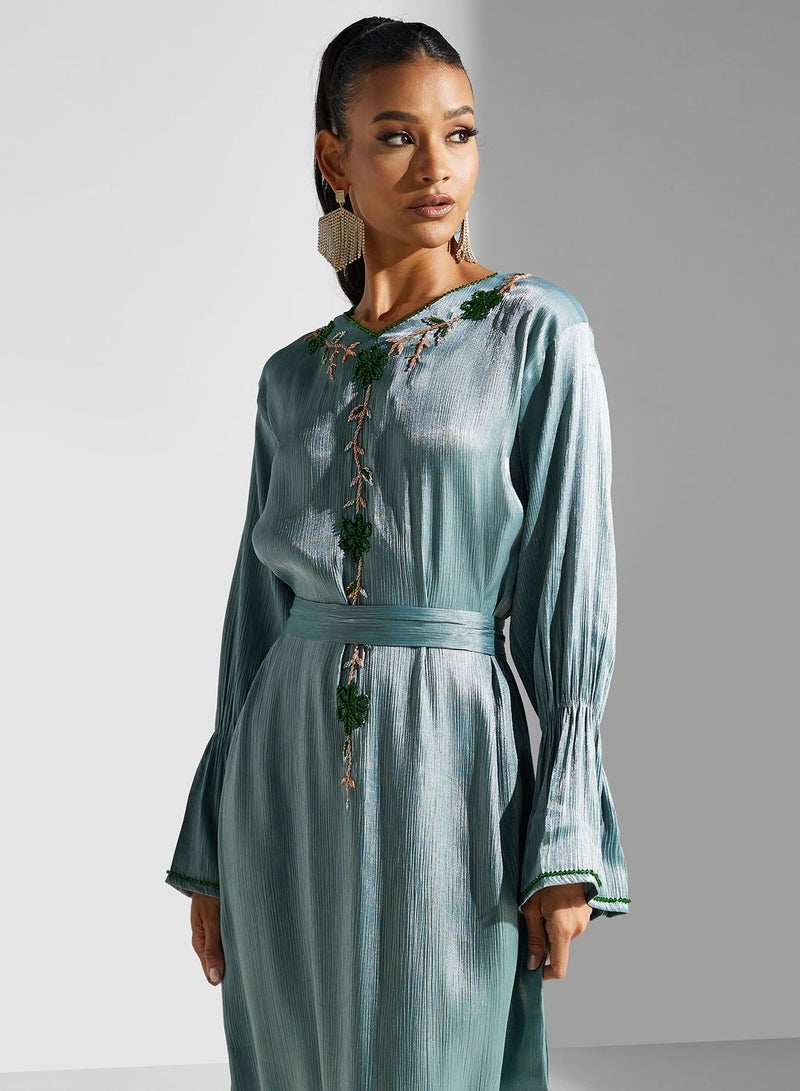 Embellished Belted Jalabiya