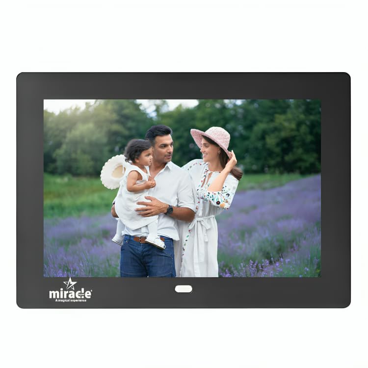 miracle digital 7''(17.78) IPS Digital Photo Frame High-Def Screen Built in 8GB Memory 2GB RAM 180°Wide Angle Viewing Video Audio Support SD USB Disk Card Remote Photos SlideShow - Image 1