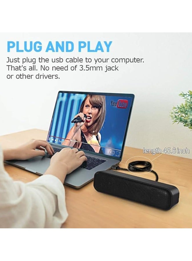 erorex Computer Speaker, USB Powered Speaker, Portable Computer Sound Bar, Bar-Plug and Play, Compatible with Various Devices System, for Desktop, Windows Pcs, Laptop - Image 5