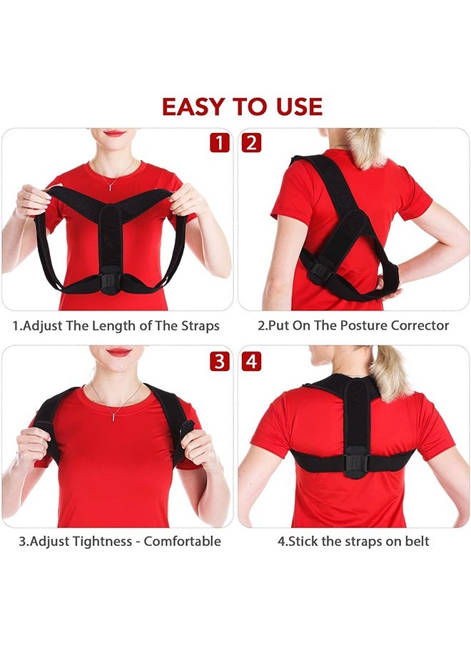 Posture Corrector for Women and Men, Comfortable Upper Back Support Adjustable Back Support for Back, Neck and Shoulder, Poor Posture Correction, Helps Promote Better Posture