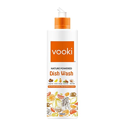 Vooki Nature Powered Natural Dish Wash Gel, No Preservatives, No Synthetic Colors - 500 ml (Pack of 1) - Image 1