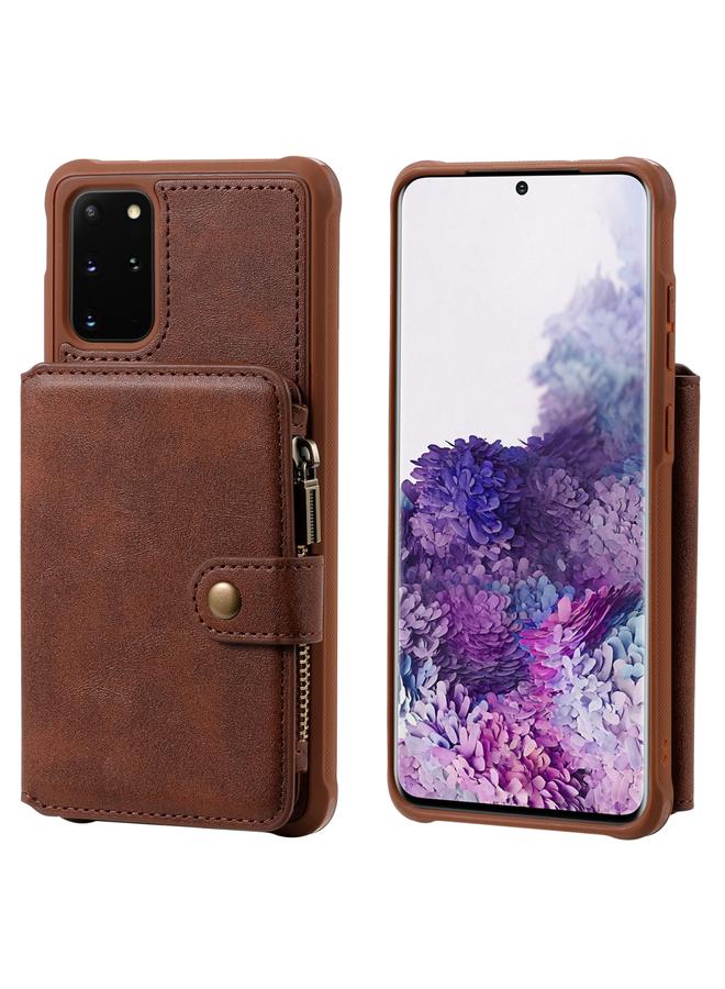 اس-توب جراب لهاتف Galaxy S20+ جراب واقٍ مقاوم للصدمات بسحاب مع فتحات للبطاقات وقوس وحامل للصور ووظيفة المحفظة - Image 1