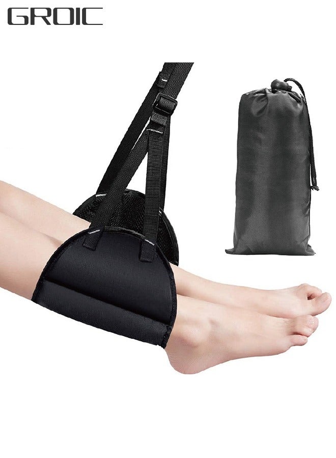 GROIC Travel Foot Rest, Portable Footrest Flight Carry, No Clashing Foot Hammock & Portable Plane Leg Rest, Adjustable Height Foot Rest Travel Accessories Footrests Hammock - Image 1