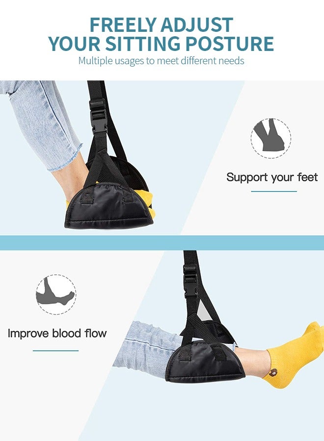 GROIC Travel Foot Rest, Portable Footrest Flight Carry, No Clashing Foot Hammock & Portable Plane Leg Rest, Adjustable Height Foot Rest Travel Accessories Footrests Hammock - Image 3