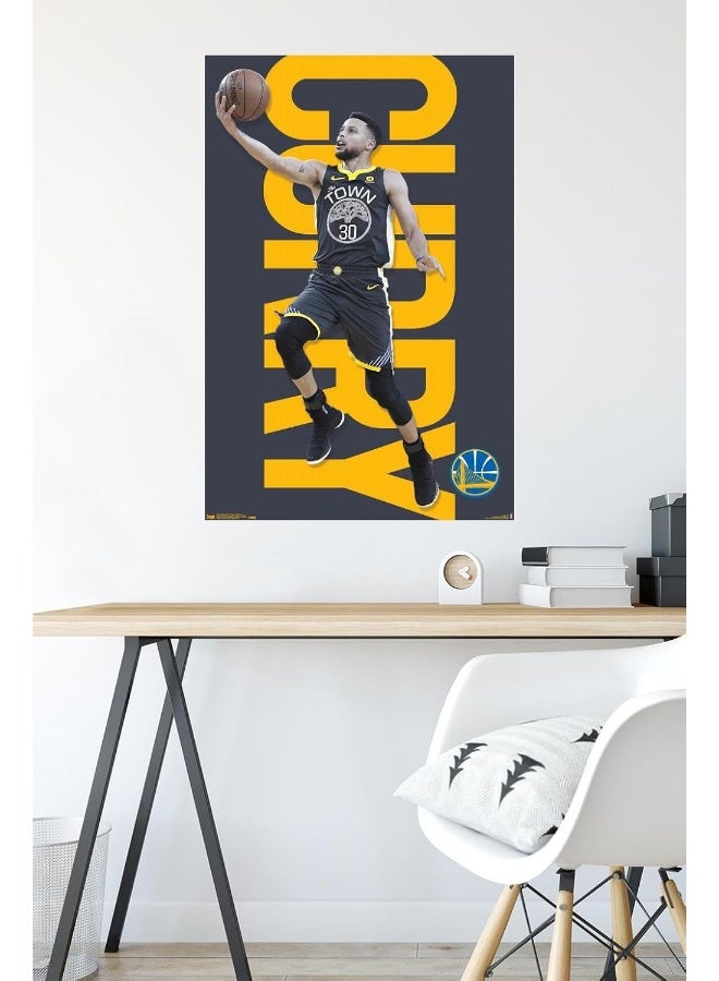 Trends International NBA Golden State Warriors - Stephen Curry 18 Wall Poster, 22.375" x 34", Premium Unframed Version - Image 4