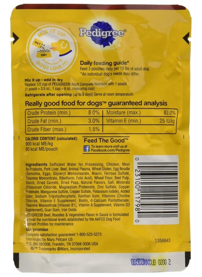 Pedigree Pedigree Chopped Ground Dinner 8-Pouch Variety Pack,4-Meaty Ground Dinner with Hearty Chicken,4-Beef,Bacon and Cheese Flavors 