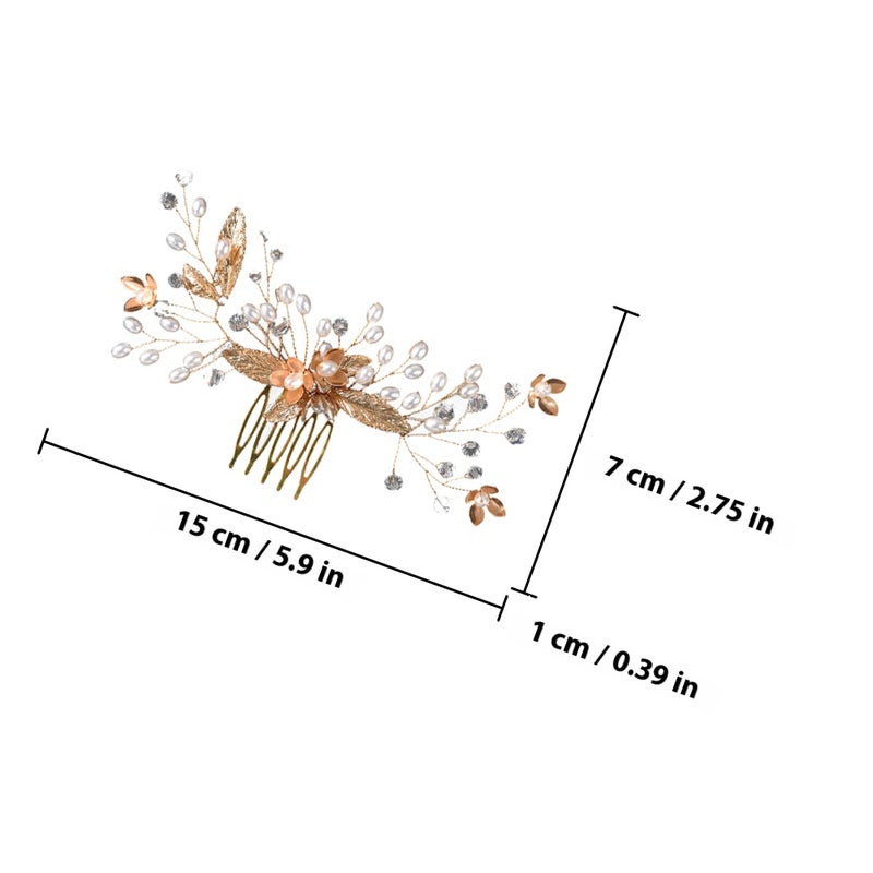 Women Wedding Hair Comb Bride Hair Jewelry Sparkling Rhinestone Hair Piece for Brides - Image 2