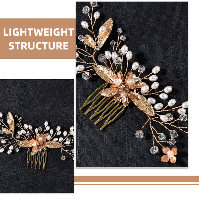 Women Wedding Hair Comb Bride Hair Jewelry Sparkling Rhinestone Hair Piece for Brides - Image 3