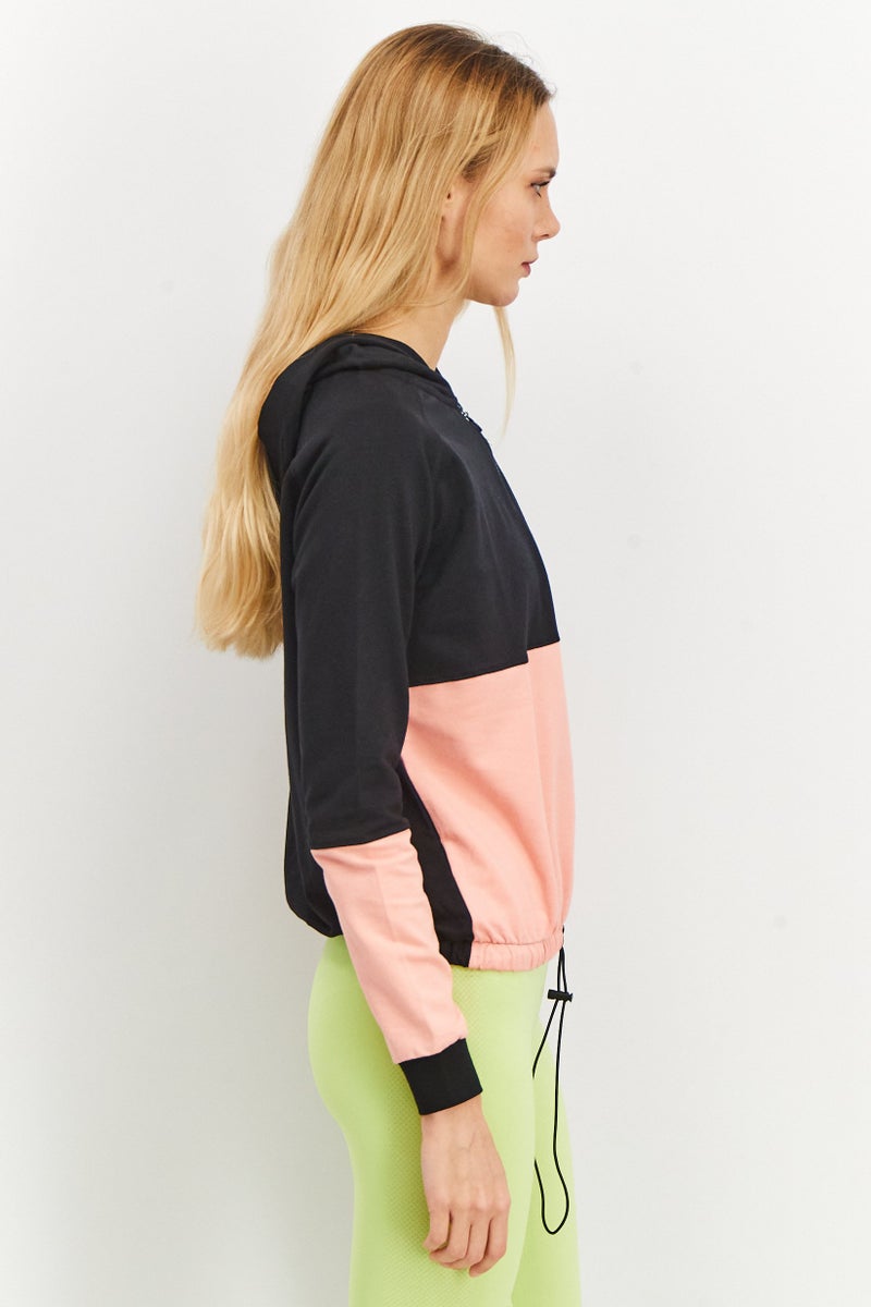 RBX ملابس رياضية نسائية بتصميم ملون بأكمام طويلة لركض، أسود - Image 3