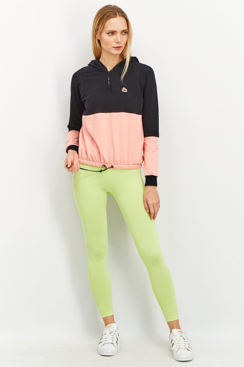 RBX ملابس رياضية نسائية بتصميم ملون بأكمام طويلة لركض، أسود - Image 2