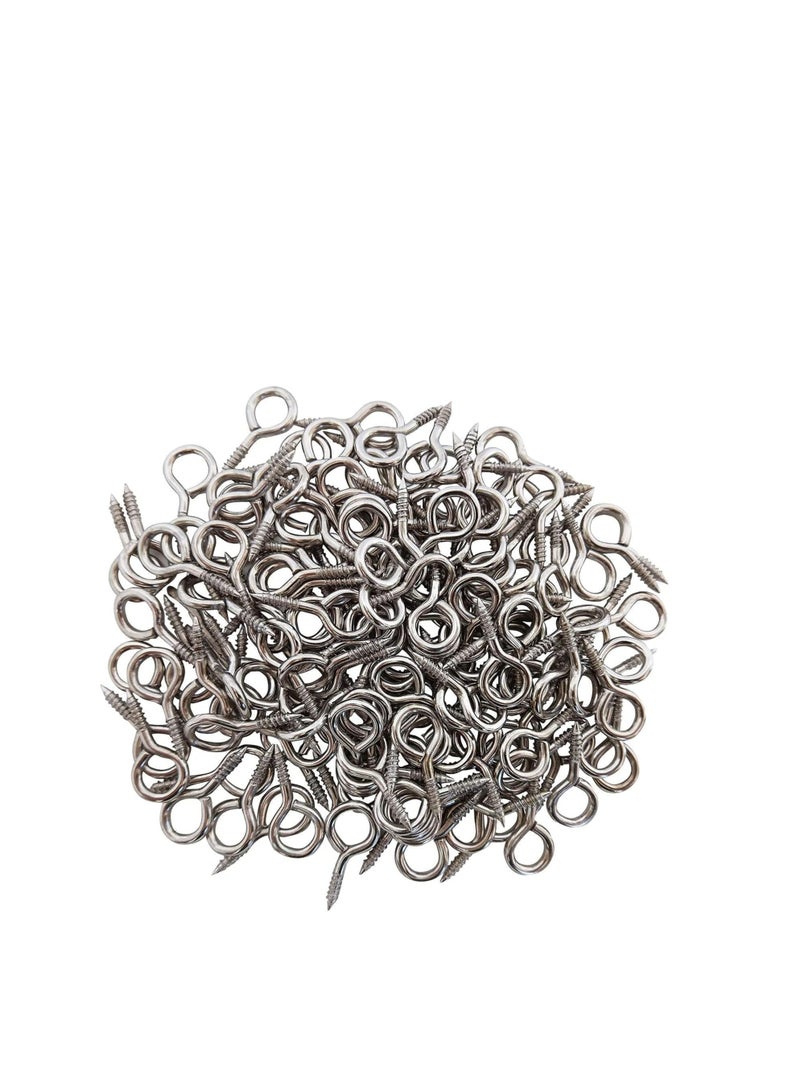 NJM Eye Hook Screws 50pcs Metal Plated Screw Eyes Self Tapping Eyelet Hooks - Image 1