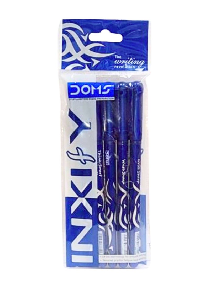 DOMS أقلام حبر جاف إنكسي في 0.7 مم زرقاء عبوة من 5 أقلام - Image 2