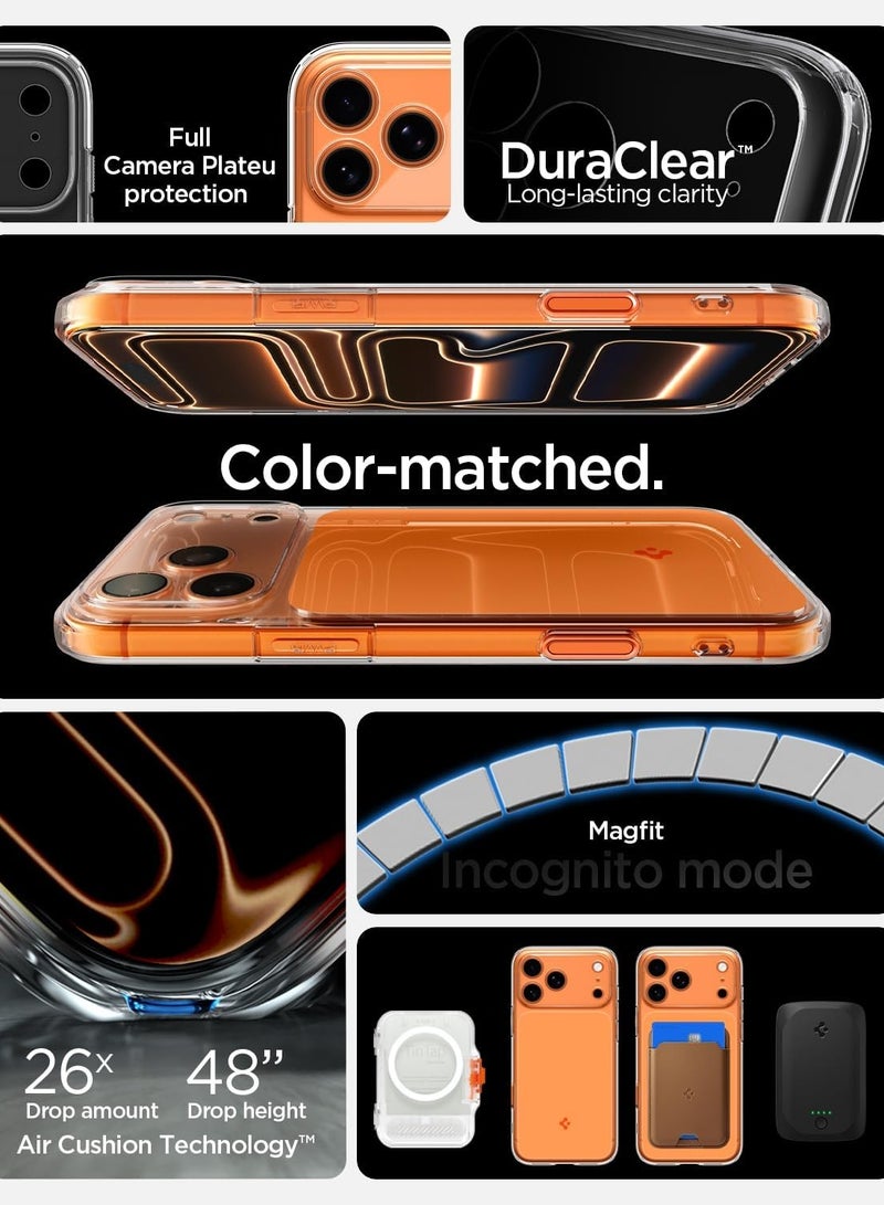 Spigen Ultra Hybrid T MagFit for iPhone 17 PRO Case Cover [Camera Control Button Cover] with MagSafe (2025) - Glossy Orange - Image 3