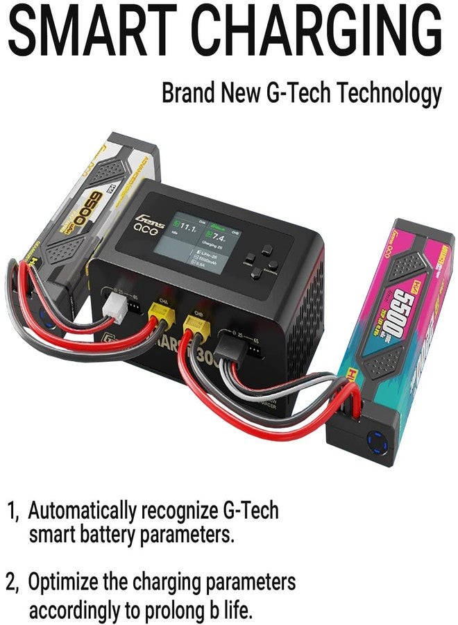 Alaohu IMARS D300 Charger, Gens Ace Smart Balance Charger Dual Channel AC 300W / DC 700W (350W*2) 16A for RC 1~6S Charging (Black) - Image 4
