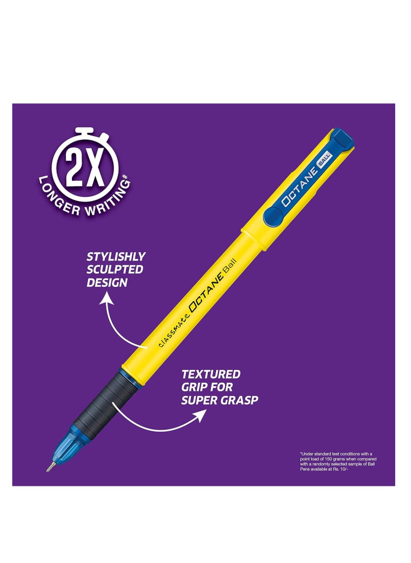 classmate Classmate Octane Colour Fest- Blue Ball Pens (Pack of 10) | Smooth & Fast Writing Ball Pens | Attractive Body Colours|Comfortable to Hold & Write|School & Office Stationery|Work from Home Essentials  - Image 3