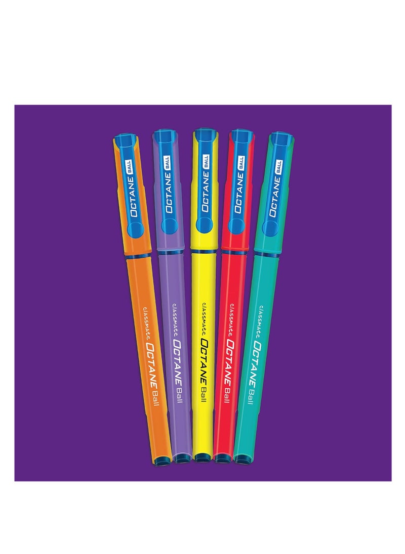 classmate Classmate Octane Colour Fest- Blue Ball Pens (Pack of 10) | Smooth & Fast Writing Ball Pens | Attractive Body Colours|Comfortable to Hold & Write|School & Office Stationery|Work from Home Essentials  - Image 4