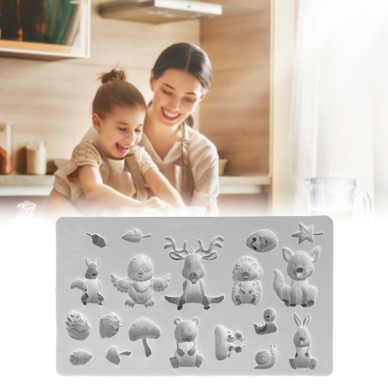 Silicone Mold: Forest Animals Cartoon Design - Nonstick High Temperature Durable for DIY Baking Cake Decoration Chocolate Aromatherapy Making - Image 5