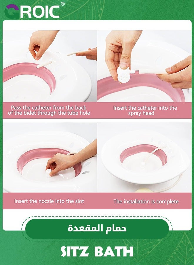 GROIC Sitz Bath for Toilet Seat - Sitz Bath for Hemorrhoids - Sits Bath Kit for Women- Great for Maternity Postpartum Care,Hip Bath Bowl, Sits Bath Salts Soak Pan without Irrigator - Image 5