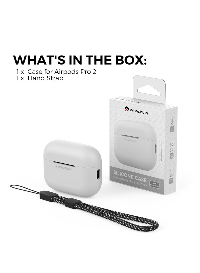 Ahastyle AirPods Pro 2 Case Silicone Protective Cover [Front LED Visible] Compatible with AirPods Pro 2nd Generation (white) - Image 3