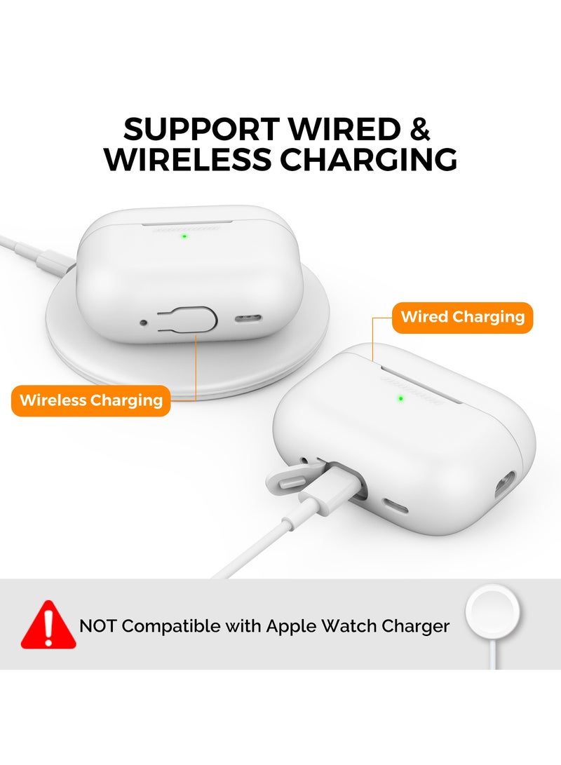 Ahastyle AirPods Pro 2 Case Silicone Protective Cover [Front LED Visible] Compatible with AirPods Pro 2nd Generation (white) - Image 5