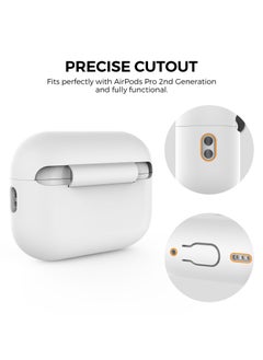 Ahastyle AirPods Pro 2 Case Silicone Protective Cover [Front LED Visible] Compatible with AirPods Pro 2nd Generation (white)  - Image 4