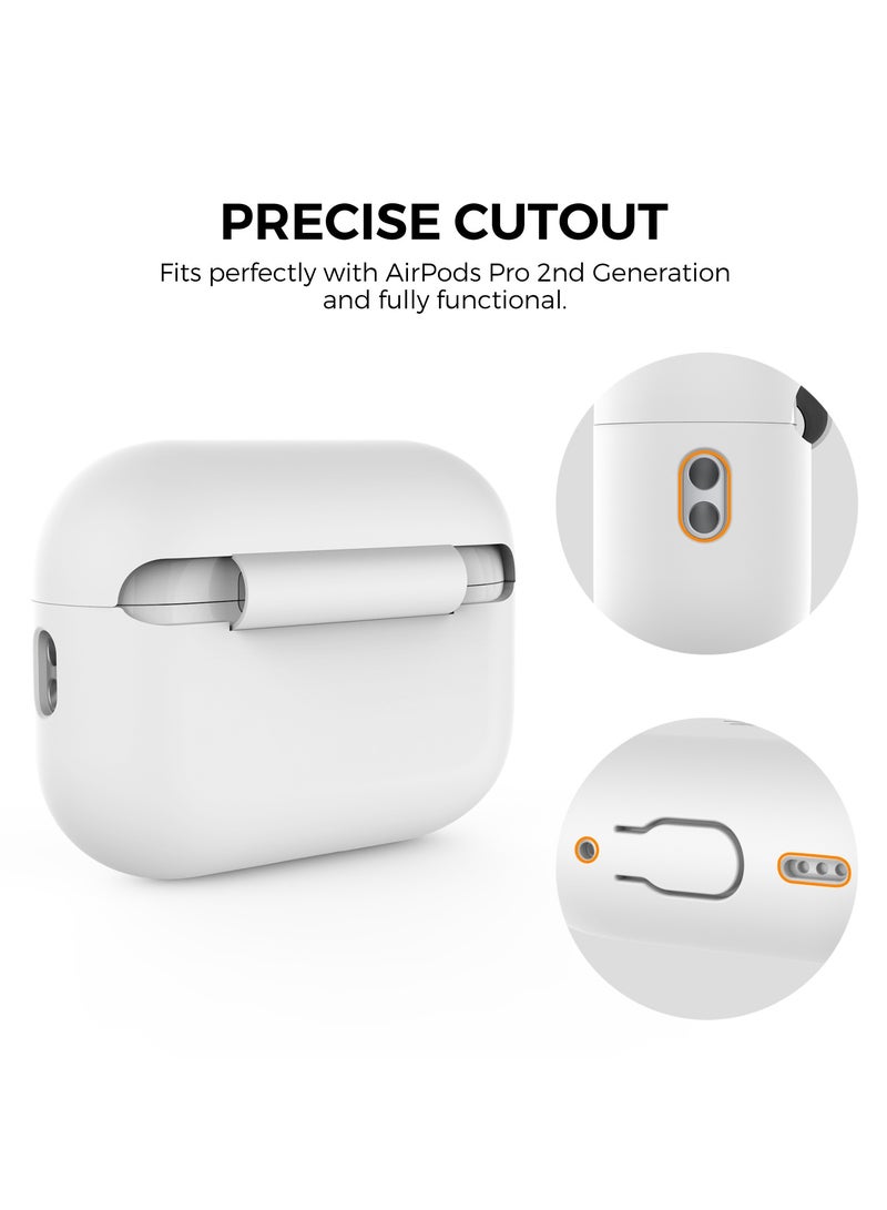 Ahastyle AirPods Pro 2 Case Silicone Protective Cover [Front LED Visible] Compatible with AirPods Pro 2nd Generation (white) - Image 4