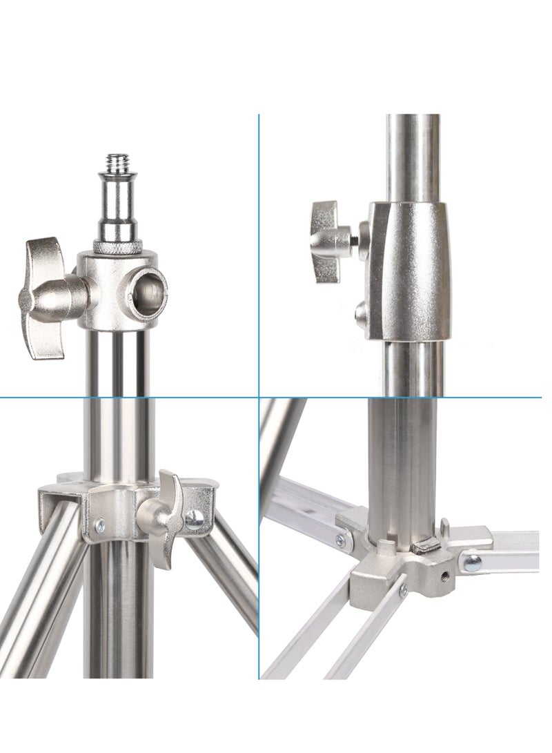 COOPIC L-280M Stainless Steel Light Stand 110inch/280cm Heavy Duty with 1/4-inch to 3/8-inch Universal Adapter for Studio Softbox, Monolight and Other Photographic Equipment (3 PACK) - Image 2