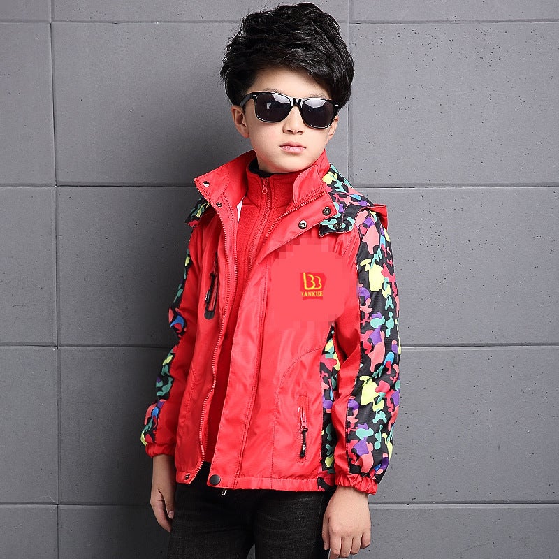 Children'S Jackets Medium And Large Boys And Girls Removable Liner Thick Jackets Mountaineering Jackets - Image 4
