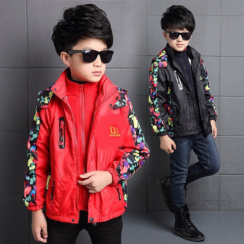 Children'S Jackets Medium And Large Boys And Girls Removable Liner Thick Jackets Mountaineering Jackets - Image 2