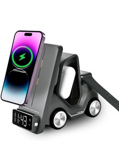 LIXES Wireless Charging Station Fast Wireless Charging for Apple Devices for iPhone 15/14/13/12 Series, for AirPods Pro/3/2 for Apple Watch/iWatch Alarm Clock Light  - Image 1