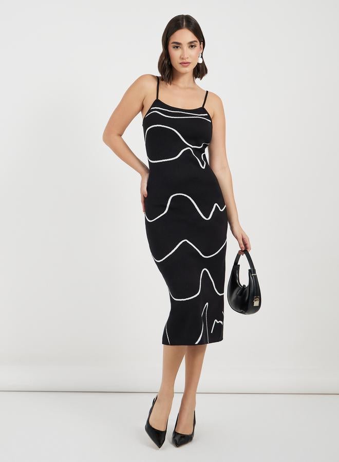 Styli Abstract Bodycon Dress  - Image 1