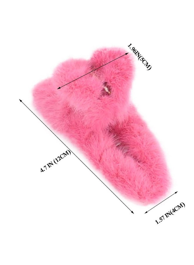 Minta Hair Claw Clips for Women Non-slip Hair Clips Large Fluffy Winter Hair Claw Clips for Thick Hair Hair Accessories for Girls 3Pcs - Image 2