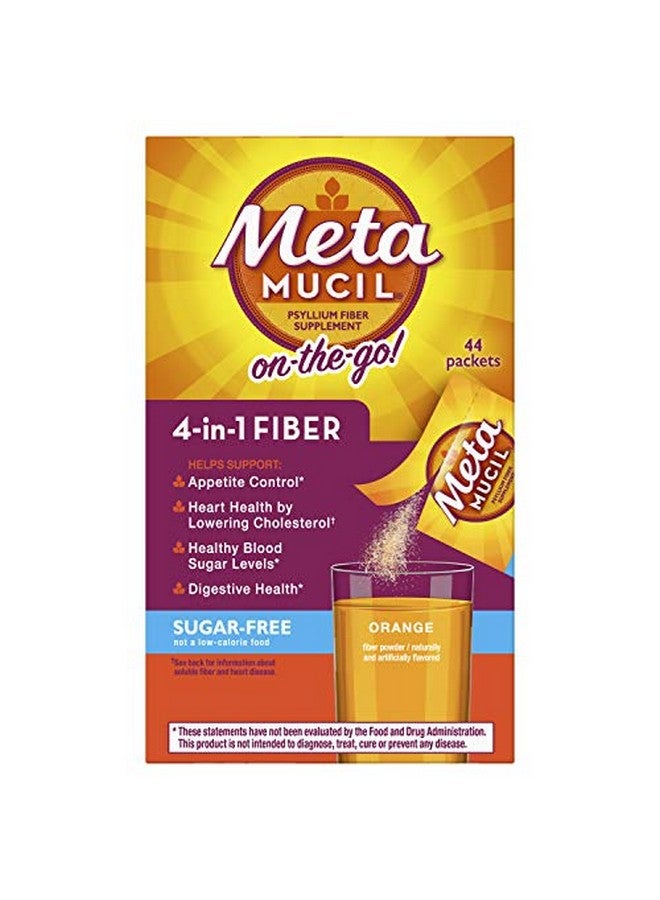 Metamucil Fiber 4In1 Psyllium Fiber Supplement Sugarfree Powder Singleserve Packets Orange Flavored Drink (Packaging May Vary) 0.2 Ounce 44 Count Pack Of 1 - Image 1