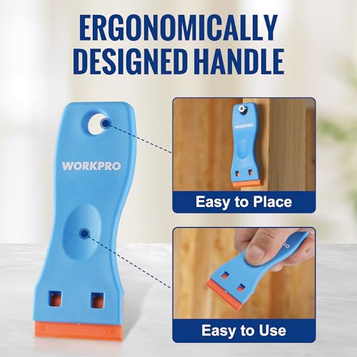 WORKPRO 3-Piece Plastic Razor Blade Scraper with 120 Pcs Plastic Razor Blades, for Gasket Remover, Labels Decal and Adhesive Remover for Windows and Glass - Image 5
