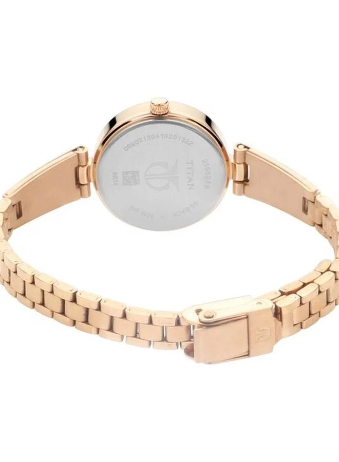 TITAN Women's Analog Display Watch With Rose Gold Metal Strap - 2598WM01