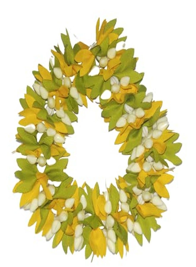 NPRC Hair Gajra in Artificial Flower, Garland Juda Decoration Phool Gazra for Women, Juda Bun Realistic Hair Accessory for Girls (28 CM Long, YELLOW & GREEN Pack of 1) - Image 4