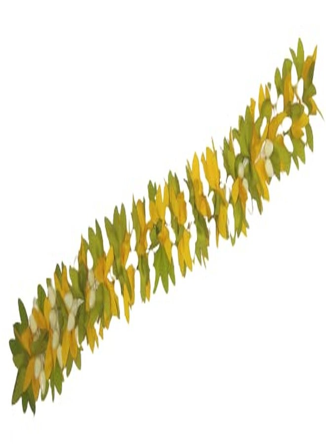 NPRC Hair Gajra in Artificial Flower, Garland Juda Decoration Phool Gazra for Women, Juda Bun Realistic Hair Accessory for Girls (28 CM Long, YELLOW & GREEN Pack of 1) - Image 3