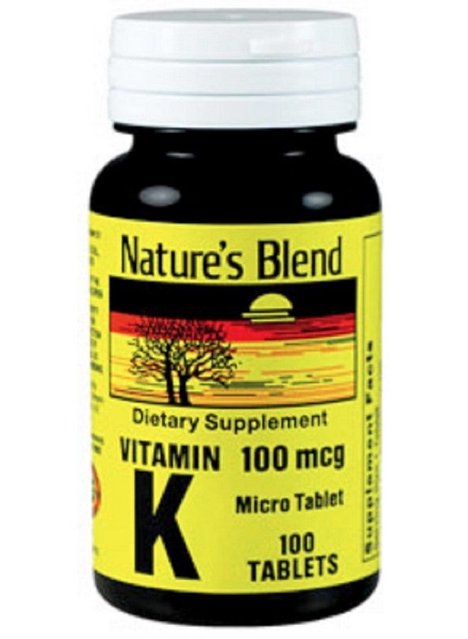Nature's Blend Vitamin K 100Mcg Tablets 100 Ct