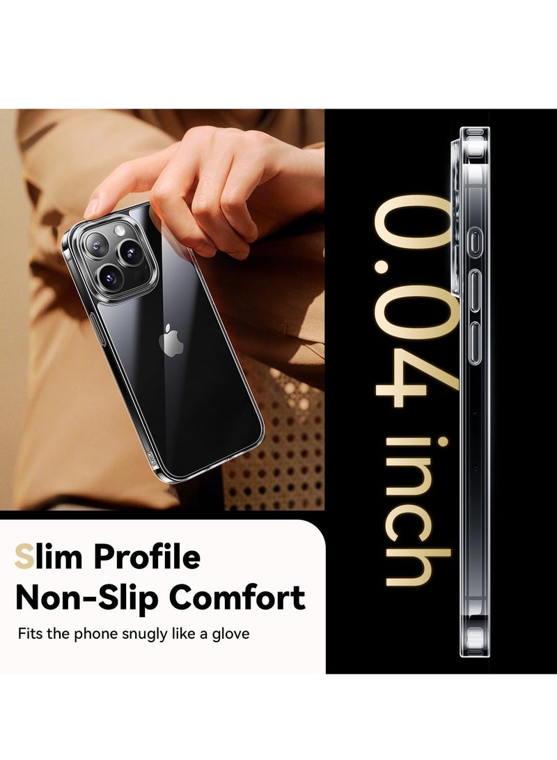 DUSALA Diamond Clear for iPhone 15 Pro Max Case with 2X Screen Protector + 2X Camera Lens Protector, [Not Yellowing][Military-Grade Protective] Slim Thin Shockproof Phone Case for iPhone 15 Pro Max, Clear - Image 5