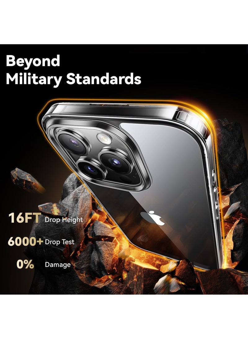 DUSALA Diamond Clear for iPhone 15 Pro Max Case with 2X Screen Protector + 2X Camera Lens Protector, [Not Yellowing][Military-Grade Protective] Slim Thin Shockproof Phone Case for iPhone 15 Pro Max, Clear - Image 3